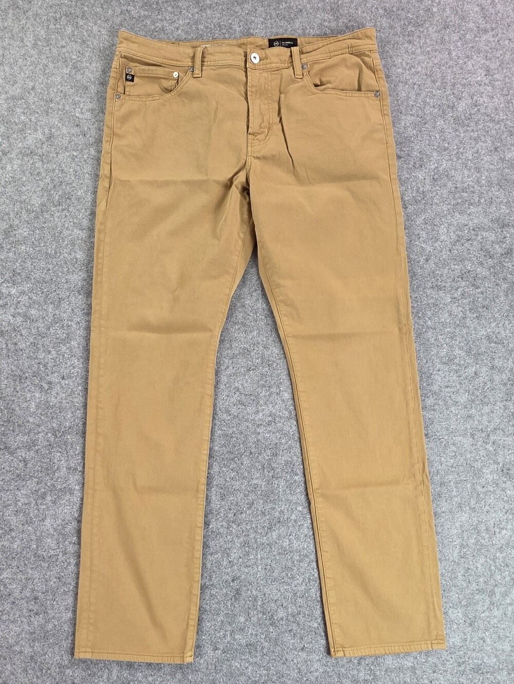 AG Adriano Goldschmied Everett Slim Straight Pants 35x34 Tan Jeans